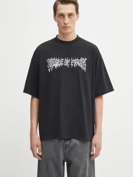 VETEMENTS tricou din Cof Logo Regular cu imprimeu negru