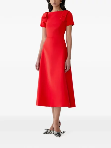 Rochie midi Carolina Herrera cu funde roșu