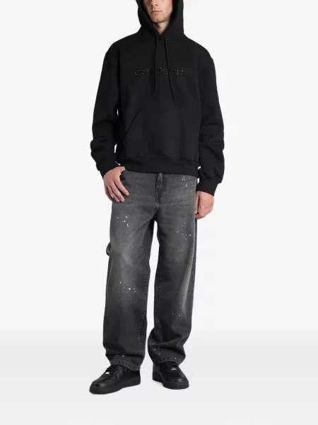 Суичър с качулка Carhartt Wip бродиран черно