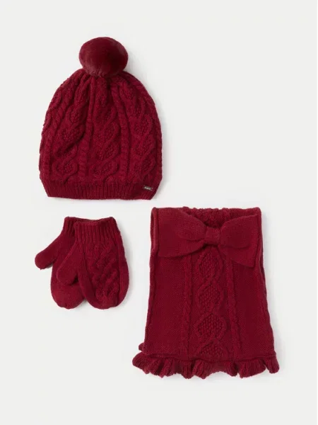 Mayoral Set kapa šal in rokavice rdeča