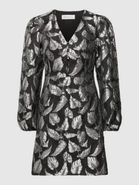 Sukienka mini ze wzorem na całej powierzchni model ‘PAULA’ Selected Femme srebrna