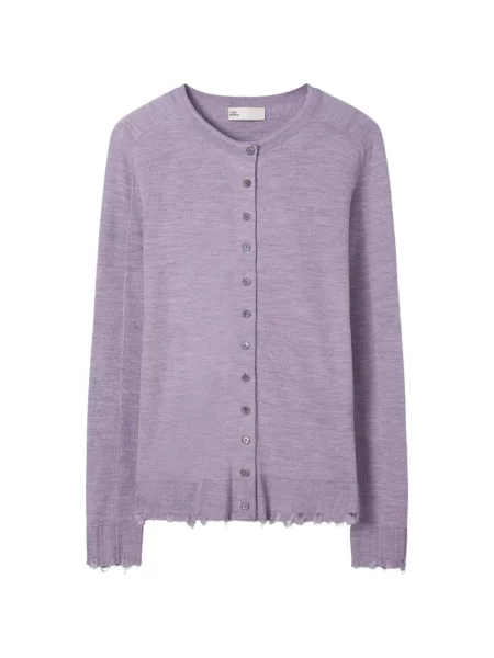 Cardigan Tory Burch de mătase violet