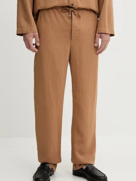 Hlače Nanushka DEMIS rjava