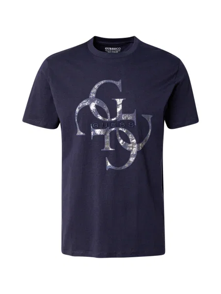 GUESS Tricou bleumarin / fumuriu / argintiu albastru