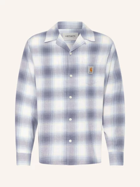 Carhartt Wip Košile Tyers Comfort Fit modrá / tmavě modrá bílá