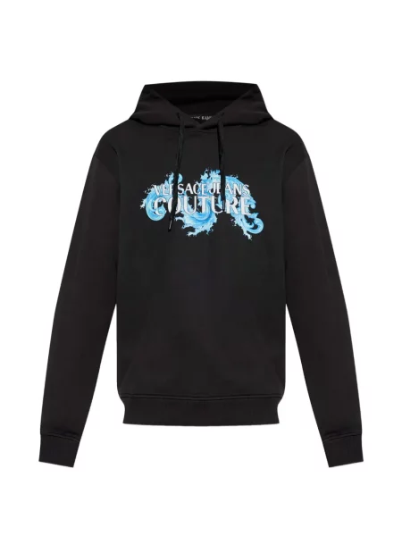 Sweter Versace Jeans Couture z kapturem czarny