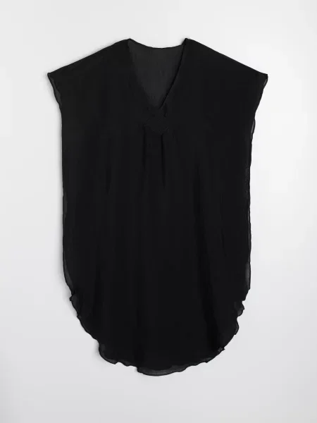 Пляжное пончо чорний