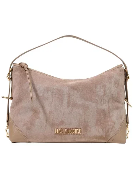 Geanta hobo Love Moschino din piele bej
