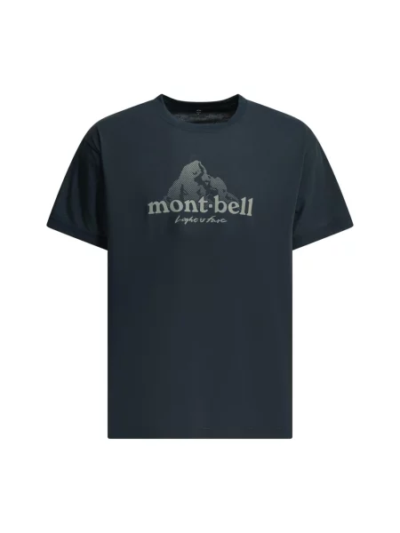Koszulka Montbell w grochy z logo niebieska