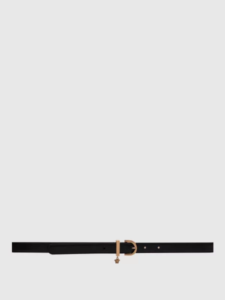 Чорни шкіряний з підвіскою Versace чорний