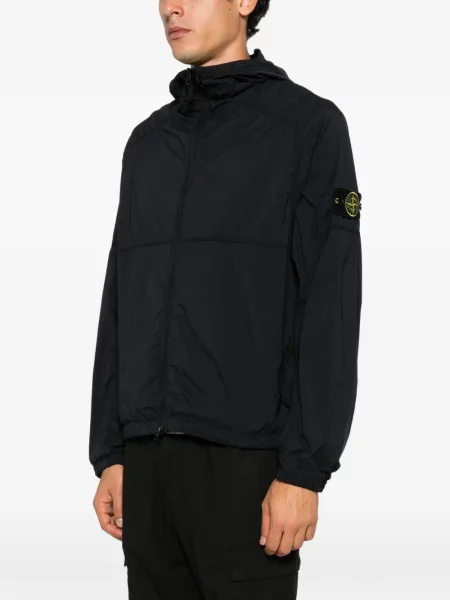 Geacă Stone Island cu glugă cu strasuri negru
