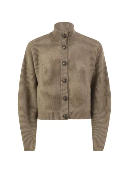 Cardigan Brunello Cucinelli din cașmir maro