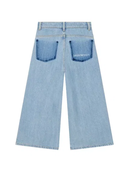 Szerokie jeansy dziecięce Emporio Armani niebieskie
