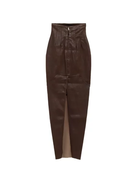 Fustă din piele Rick Owens maro