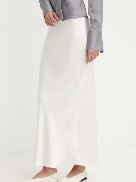 Samsøe Samsøe Spódnica Satynowa Saagneta weiss biała