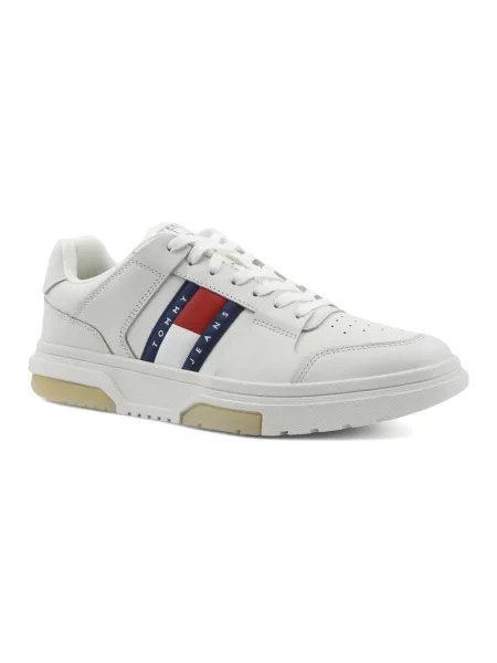 Trampki Tommy Jeans skórzane wiązane białe