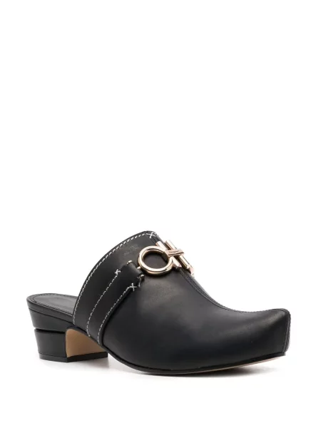 Papuci tip mules Ferragamo din piele negru