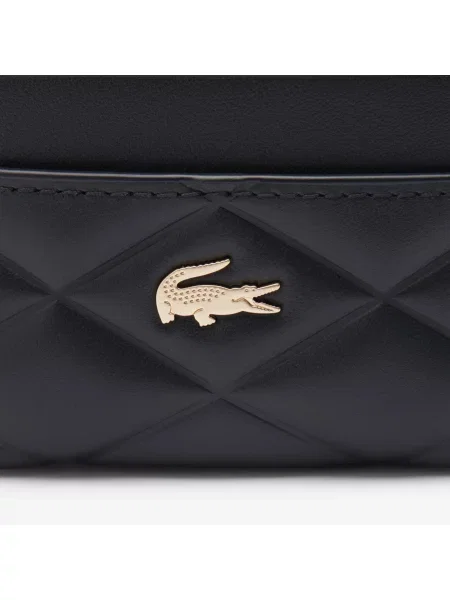 Lacoste Skórzane Etui Na Karty Crocodelle czarne