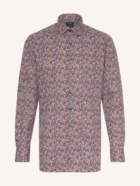 Olymp Košile Luxor Modern Fit fialová/ bílá/ tmavě oranžová bílá