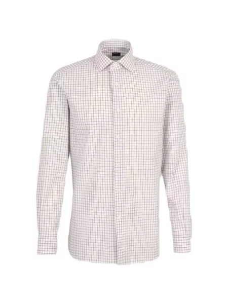 Cămașă în carouri Zegna în carouri alb