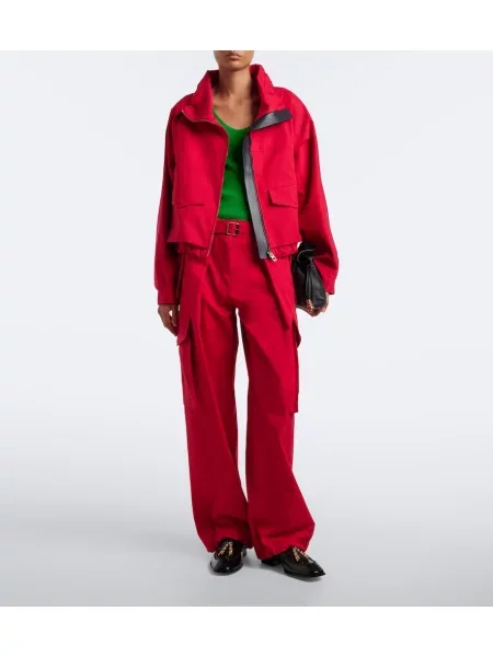 Pantaloni cargo Loewe de mătase roșu
