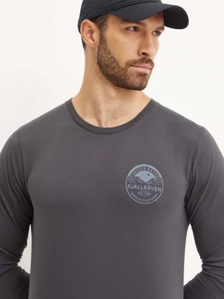 Majica z dolgimi rokavi Fjallraven Forever Nature Badge siva