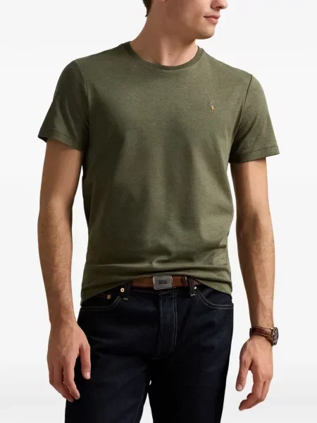 Tricou polo Polo Ralph Lauren cu glugă cu blană cu broderie roșu