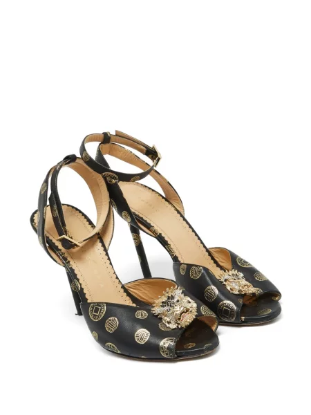 Sandale Charlotte Olympia din piele cu bretele negru