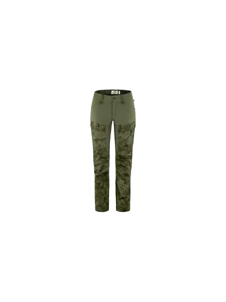 Fjällräven Keb Trousers W reg Green Camo Kobiety Spodnie Fjällräven Size: 32 zielony