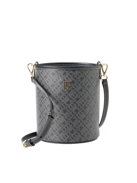 TOMMY HILFIGER Geantă de umăr MONOPLAY gri deschis negru