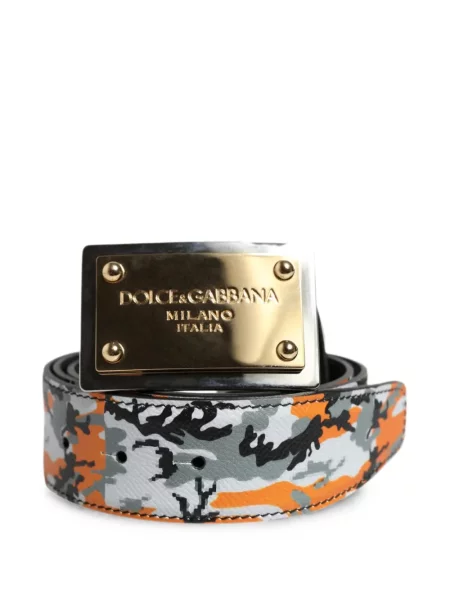 Curea Dolce & Gabbana cu imagine cu model camuflaj portocaliu