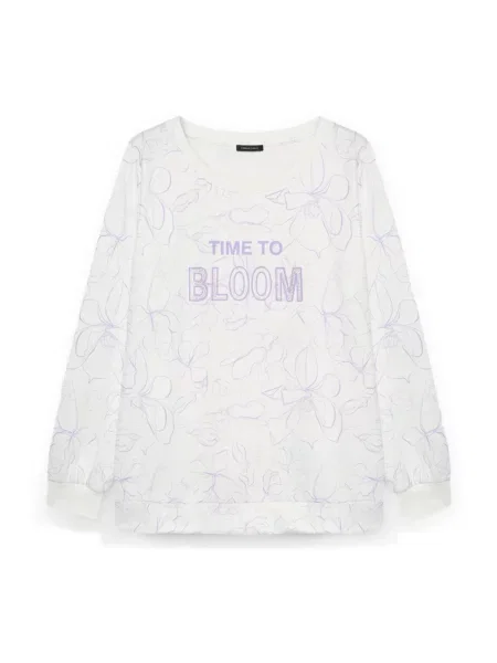 Bluza Fiorella Rubino z nadrukiem biała