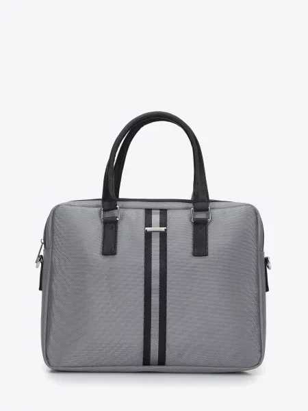 Torba na laptopa z tasiemką szara