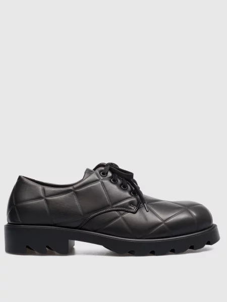 Шкіряні дербі в геометрічний візерунок Bottega Veneta чорні