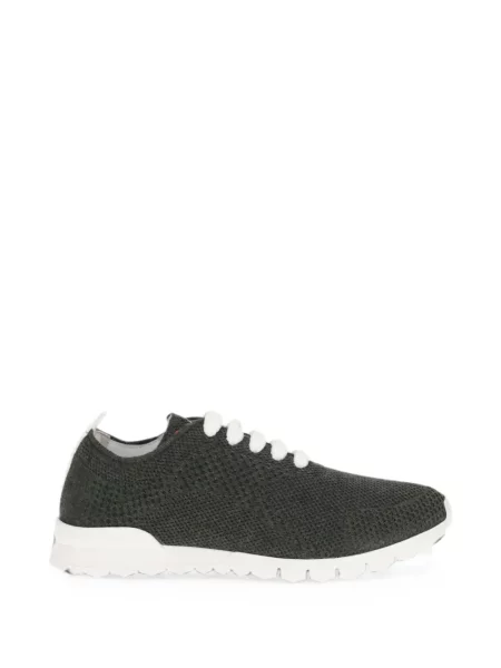 Sneakerși Kiton cu șireturi din cașmir verde