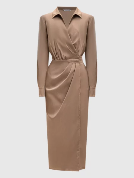 Платье Max Mara на запах коричневое
