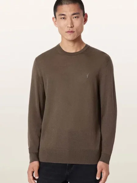 AllSaints pulover pentru bărbați din lână merino verde