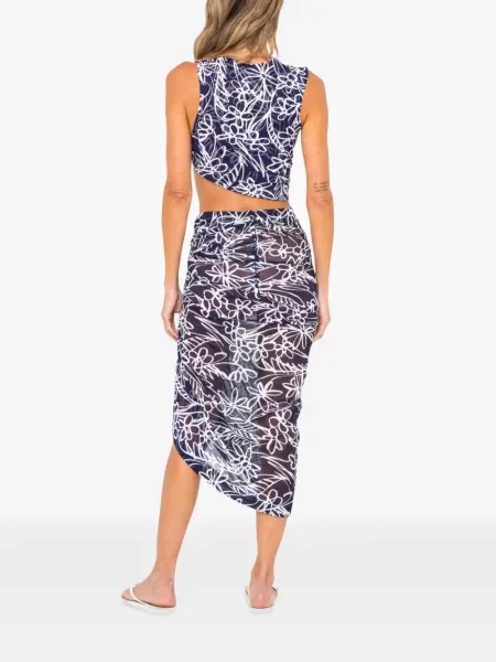Fustă midi Jbq cu model floral cu imagine albastru