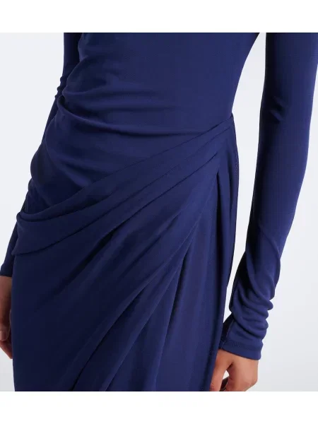 Rochie midi Erdem din jerseu drapată albastru