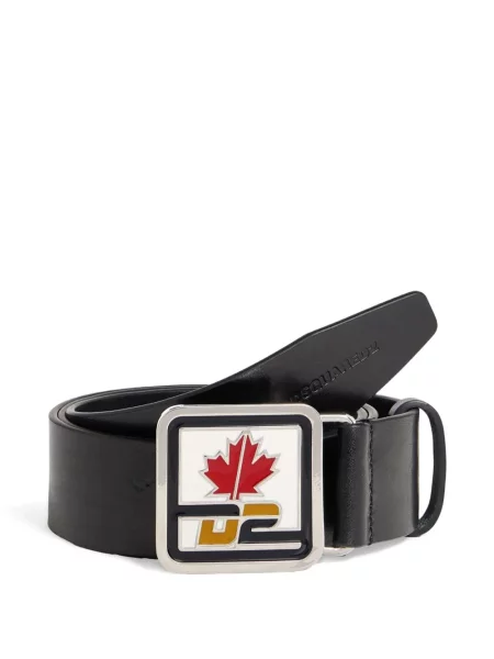 Cu centură curea Dsquared2 din piele negru