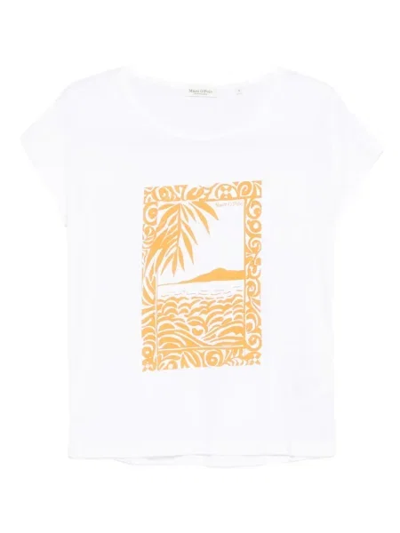 Tricou Marc O'polo cu imagine alb