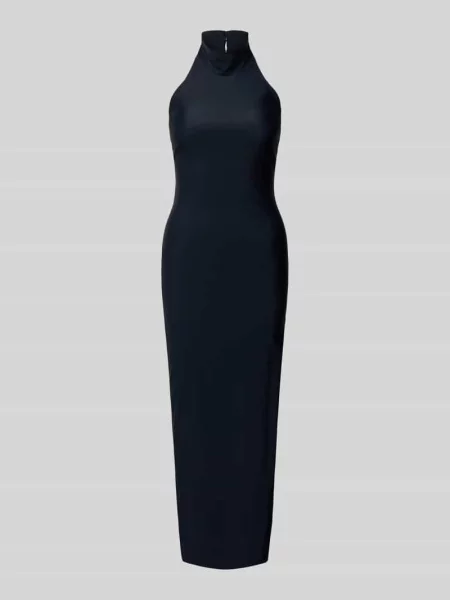 Maxi sukienka o kroju slim fit ze stójką Laona granatowa