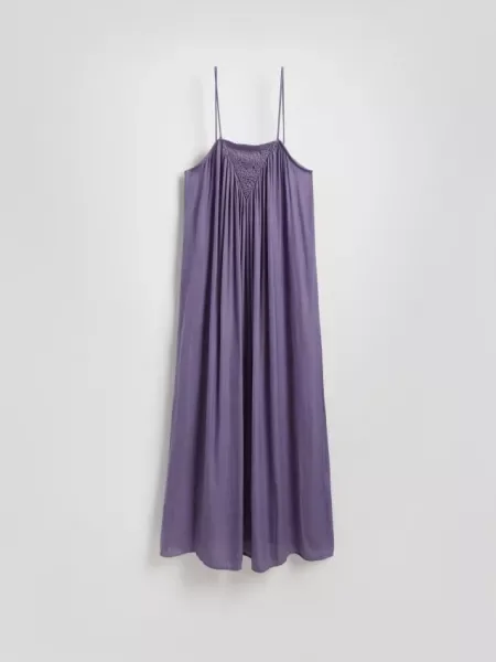 Reserved Rochie maxi cu bretele violet-prună violet