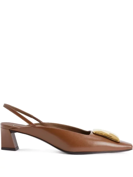 Полуотворени обувки Giuseppe Zanotti камъни кафяво