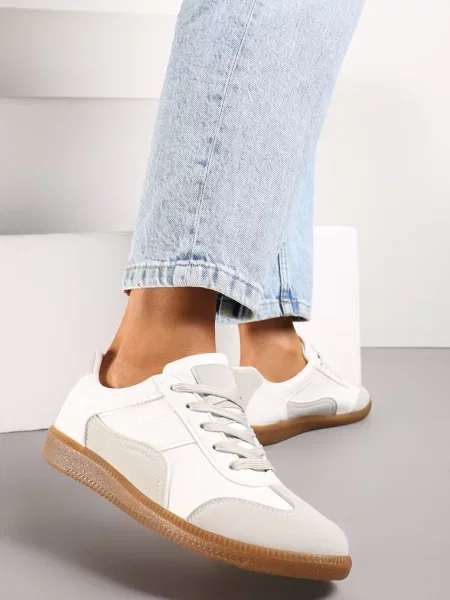 Buty Sportowe z Ozdobnymi Przeszyciami przed Kostkę Redala szare