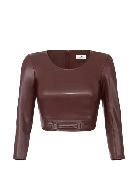 Top Elisabetta Franchi cu autograf maro