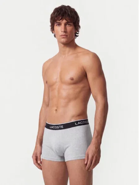 Pánske boxerky Lacoste 3 pack silver chine/flagstone/black sivá