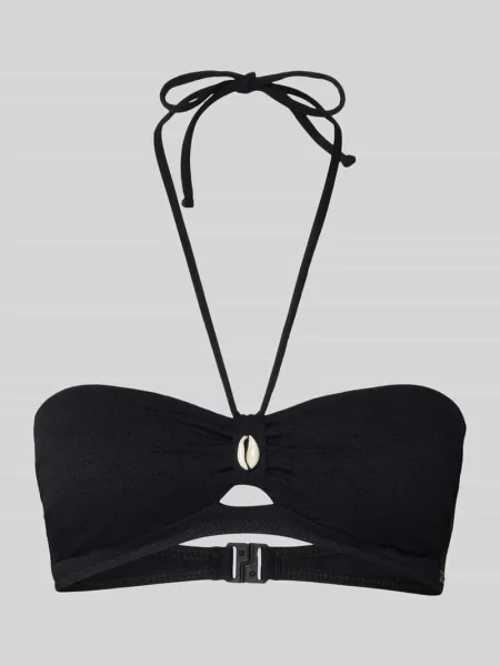 Top bikini z ozdobnym obszyciem muszelkami model ‘Kenteo’ Banana Moon czarny