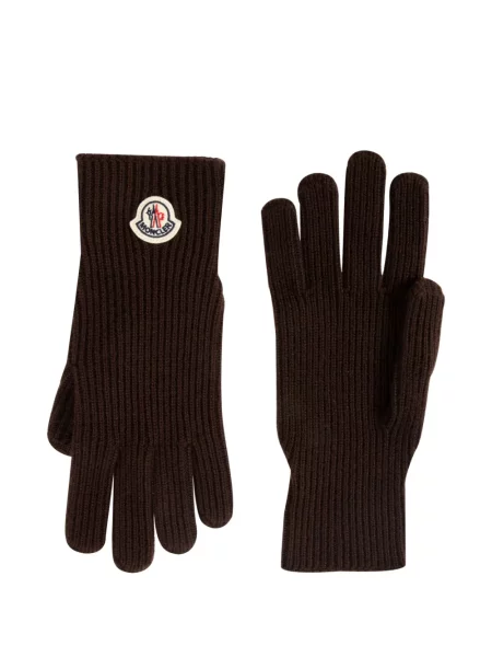 Rukavice Moncler s autogramem hnědé