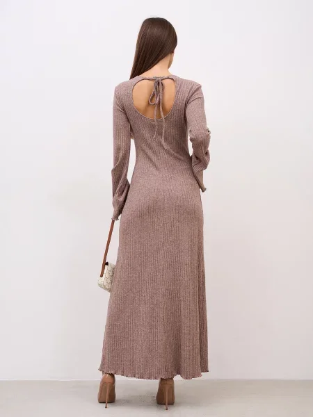 Вовняна Сукня максі ISSA Plus бежевий